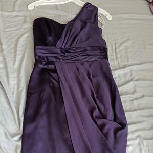 David's Bridal One shoulder chiffon dress